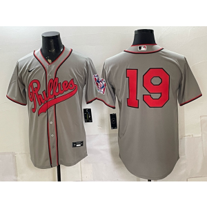 Philadelphia Phillies 19 Grey Throwback Men Jersey Philadelphia Phillies 19 Grey Throwback Men Jersey