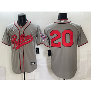 Philadelphia Phillies 20 Mike Schmidt Grey Throwback Men Jersey Philadelphia Phillies 20 Mike Schmidt Grey Throwback Men Jersey