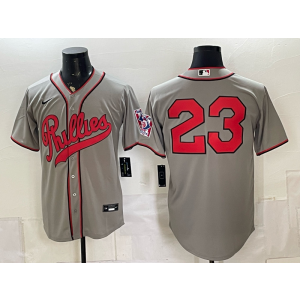 Philadelphia Phillies 23 Hoffman Grey Throwback Men Jersey Philadelphia Phillies 23 Hoffman Grey Throwback Men Jersey
