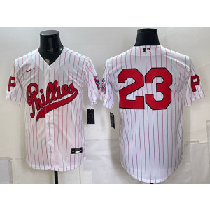 Philadelphia Phillies 23 Hoffman White Throwback Men Jersey Philadelphia Phillies 23 Hoffman White Throwback Men Jersey