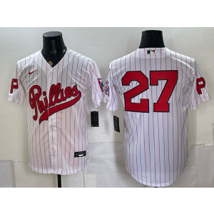Philadelphia Phillies 27 Aaron Nola White Throwback Men Jersey Philadelphia Phillies 27 Aaron Nola White Throwback Men Jersey