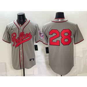 Philadelphia Phillies 28 Alec Bohm Gray 2026 Field of Dreams Stadium Men Jersey