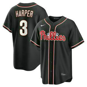 Philadelphia Phillies 3 Bryce Harper 2026 Black Out Cool Base Men Jersey Philadelphia Phillies 3 Bryce Harper 2026 Black Out Cool Base Men Jersey