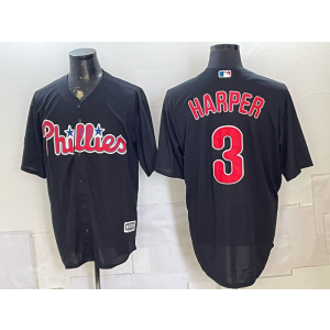 Philadelphia Phillies 3 Harper Black Men Jersey (2) Philadelphia Phillies 3 Harper Black Men Jersey (2)