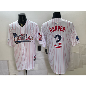 Philadelphia Phillies 3 Harper White USA 250 Fourth of July Men Jersey Philadelphia Phillies 3 Harper White USA 250 Fourth of July Men Jersey
