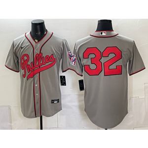 Philadelphia Phillies 32 Steve Carlton Grey Throwback Men Jersey Philadelphia Phillies 32 Steve Carlton Grey Throwback Men Jersey