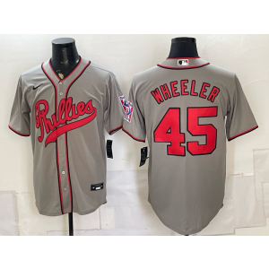 Philadelphia Phillies 35 Wheeler Grey Throwback Men Jersey