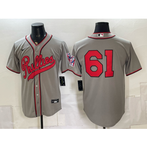Philadelphia Phillies 61 Sanchez Grey Throwback Men Jersey (2) Philadelphia Phillies 61 Sanchez Grey Throwback Men Jersey (2)