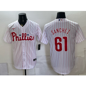 Philadelphia Phillies 61 Sanchez White Men Jersey Philadelphia Phillies 61 Sanchez White Men Jersey