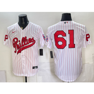 Philadelphia Phillies 61 Sanchez White Throwback Men Jersey Philadelphia Phillies 61 Sanchez White Throwback Men Jersey