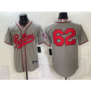 Philadelphia Phillies 62 Kelce Grey Throwback Men Jersey Philadelphia Phillies 62 Kelce Grey Throwback Men Jersey