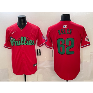 Philadelphia Phillies 62 Kelce Red Cool Base Men Jersey
