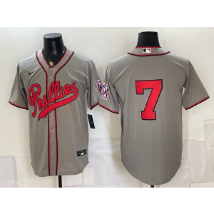 Philadelphia Phillies 7 Trea Turner Gray 2026 Field of Dreams Stadium Men Jersey