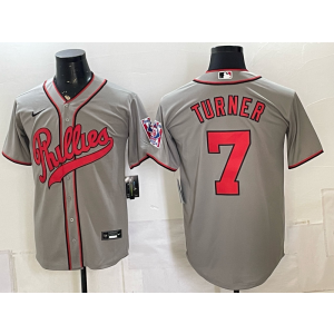 Philadelphia Phillies 7 Turner Grey Men Jersey