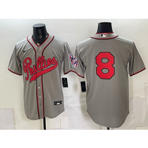 Philadelphia Phillies 8 Nick Castellanos Grey Throwback Men Jersey Philadelphia Phillies 8 Nick Castellanos Grey Throwback Men Jersey