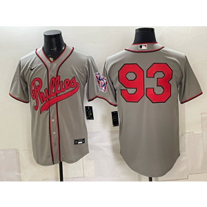 Philadelphia Phillies 93 Elwell Grey Throwback Men Jersey