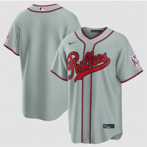 Philadelphia Phillies Blank Gray 2026 Field of Dreams Stadium Men Jersey