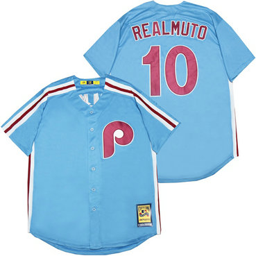 Phillies 10 J.T. Realmuto Light Blue Cooperstown Collection Jersey Phillies 10 J.T. Realmuto Light Blue Cooperstown Collection Jersey