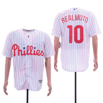 Phillies 10 J.T. Realmuto White Cool Base Jersey Phillies 10 J.T. Realmuto White Cool Base Jersey