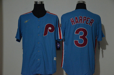 Phillies 3 Bryce Harper Light Blue 2020 Nike Cooperstown Collection Jersey Phillies 3 Bryce Harper Light Blue 2020 Nike Cooperstown Collection Jersey