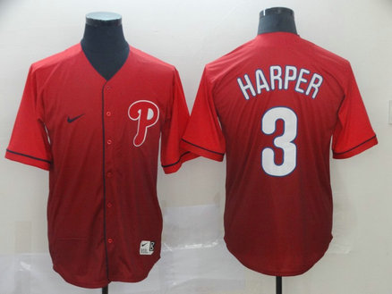 Phillies 3 Bryce Harper Red Drift Fashion Jersey Phillies 3 Bryce Harper Red Drift Fashion Jersey