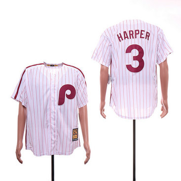 Phillies 3 Bryce Harper White Cooperstown Collection Jersey Phillies 3 Bryce Harper White Cooperstown Collection Jersey