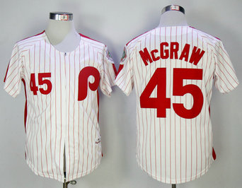 Phillies 45 Tug McGraw White 1983 Mitchell & Ness Jersey Phillies 45 Tug McGraw White 1983 Mitchell & Ness Jersey