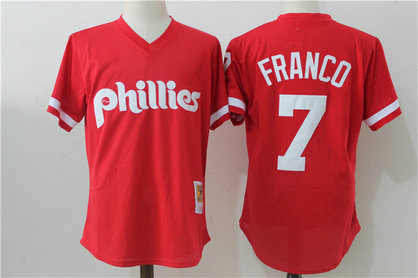 Phillies 7 Maikel Franco Red Cooperstown Collection Mesh Batting Practice Jersey Phillies 7 Maikel Franco Red Cooperstown Collection Mesh Batting Practice Jersey