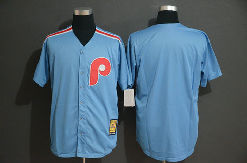 Phillies Blank Light Blue Cool Base Cooperstown Jersey Phillies Blank Light Blue Cool Base Cooperstown Jersey