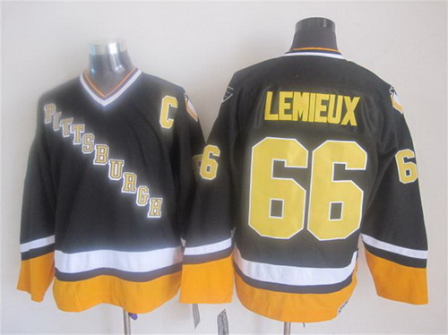 Pittsburgh Penguins #66 Mario Lemieux 1993 Black Throwback CCM Jersey Pittsburgh Penguins #66 Mario Lemieux 1993 Black Throwback CCM Jersey
