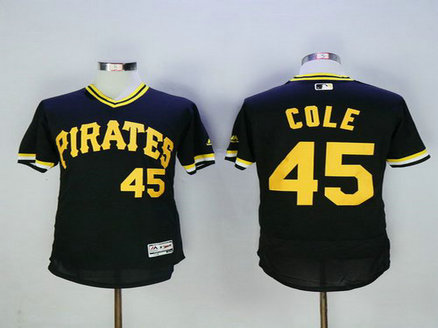 Pittsburgh Pirates #45 Gerrit Cole Black Pullover 2016 Flexbase Majestic Baseball Jersey Pittsburgh Pirates #45 Gerrit Cole Black Pullover 2016 Flexbase Majestic Baseball Jersey