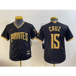 Pittsburgh Pirates 15 Cruz Black 2026 City Connect Cool Base Youth Jersey Pittsburgh Pirates 15 Cruz Black 2026 City Connect Cool Base Youth Jersey