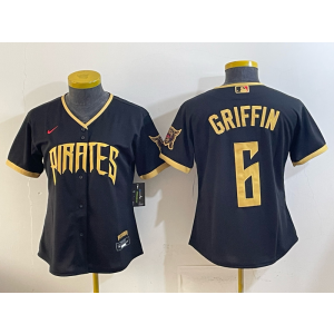 Pittsburgh Pirates 6 Griffin Black 2026 City Connect Cool Base Women Jersey Pittsburgh Pirates 6 Griffin Black 2026 City Connect Cool Base Women Jersey