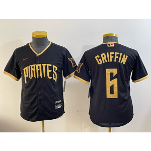 Pittsburgh Pirates 6 Griffin Black 2026 City Connect Cool Base Youth Jersey Pittsburgh Pirates 6 Griffin Black 2026 City Connect Cool Base Youth Jersey