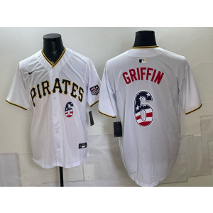 Pittsburgh Pirates 6 Griffin White USA 250 Fourth of July Men Jersey Pittsburgh Pirates 6 Griffin White USA 250 Fourth of July Men Jersey