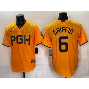 Pittsburgh Pirates 6 Griffin Yellow City Men Jersey Pittsburgh Pirates 6 Griffin Yellow City Men Jersey