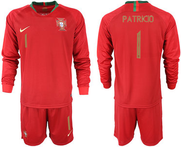 Portugal 1 PATRICIO Home 2018 FIFA World Cup Long Sleeve Soccer Jersey Portugal 1 PATRICIO Home 2018 FIFA World Cup Long Sleeve Soccer Jersey