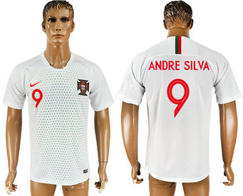 Portugal 9 ANDRE SILVA Away 2018 FIFA World Cup Thailand Soccer Jersey Portugal 9 ANDRE SILVA Away 2018 FIFA World Cup Thailand Soccer Jersey