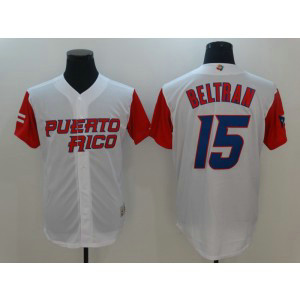 Puerto Rico Baseball 15 Carlos Beltran White 2017 World Baseball Classic Jersey