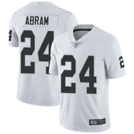 Raiders #24 Johnathan Abram White Men's Stitched Football Vapor Untouchable Limited Jersey Raiders #24 Johnathan Abram White Men's Stitched Football Vapor Untouchable Limited Jersey
