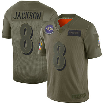 Ravens #8 Lamar Jackson Camo Men's Stitched Football Limited 2019 Salute To Service Jersey Ravens #8 Lamar Jackson Camo Men's Stitched Football Limited 2019 Salute To Service Jersey