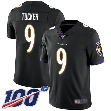 Ravens #9 Justin Tucker Black Alternate Men's Stitched Football 100th Season Vapor Limited Jersey Ravens #9 Justin Tucker Black Alternate Men's Stitched Football 100th Season Vapor Limited Jersey