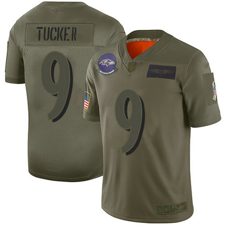 Ravens #9 Justin Tucker Camo Men's Stitched Football Limited 2019 Salute To Service Jersey Ravens #9 Justin Tucker Camo Men's Stitched Football Limited 2019 Salute To Service Jersey