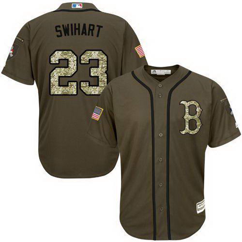Red Sox #23 Blake Swihart Green Salute To Service Stitched Baseball Jersey
