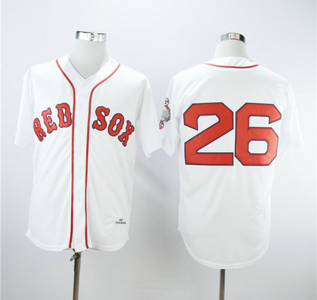 Red Sox 26 Wade Boggs White Cool Base Jersey
