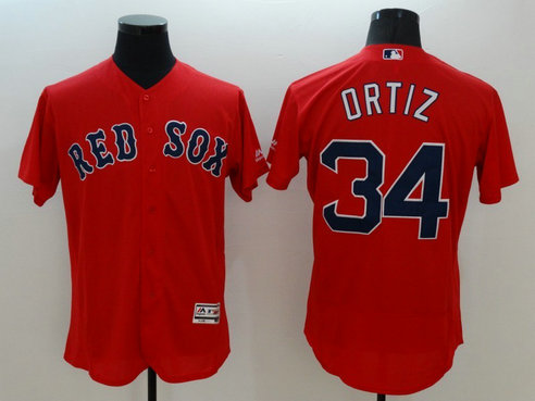 Red Sox 34 David Ortiz Red Flexbase MLB Jersey