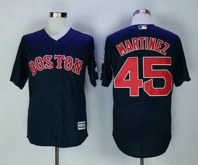 Red Sox 45 Pedro Martinez Navy New Cool Base MLB Jersey