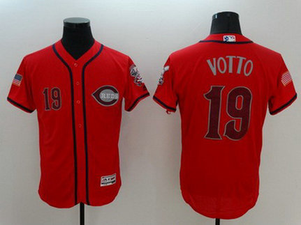 Reds 19 Joey Votto Red Fashion Stars & Stripes Flexbase Jersey Reds 19 Joey Votto Red Fashion Stars & Stripes Flexbase Jersey