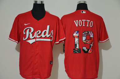Reds 19 Joey Votto Red Nike Cool Base Player Jersey Reds 19 Joey Votto Red Nike Cool Base Player Jersey