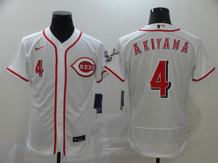 Reds 4 Shogo Akiyama White 2020 Nike Flexbase Jersey Reds 4 Shogo Akiyama White 2020 Nike Flexbase Jersey